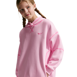 Girls' Grade School - Nike NSW Club Fleece OS Pullover Hoodie - Playful Pink/Pink Foam