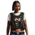Nike NSW Mid Crop Swoosh Jersey - Nike Black/Tan