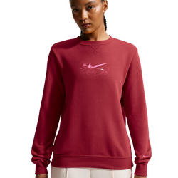 Women's - Nike NSW Club VDay Crew - Team Crimson/Rush Pink