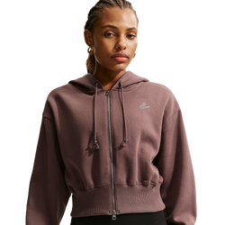 Women's - Nike NSW Phoenix Fleece Bling Crop Full-Zip Hoodie - Tattoo/Tattoo