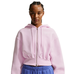 Women's - Nike NSW Phoenix Fleece Bling Crop Full-Zip Hoodie - Pink Foam/Pink Foam
