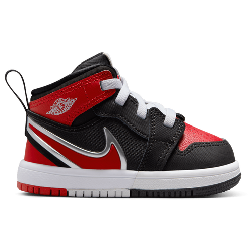 

Boys Jordan Jordan AJ 1 Easyon Mid - Boys' Toddler Shoe Black/Red/White Size 10.0