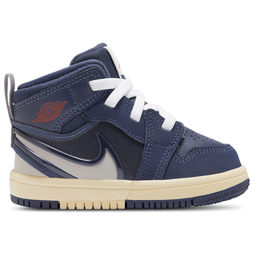 Jordan Boys   Aj 1 Easyon Mid In Midnight Navy/atmosphere Grey/varsity Red