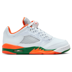 Boys' Grade School - Jordan Retro 5 Low University - Green/Orange/Grey