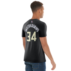 Men's - Nike Bucks Player Name & Number Dri-FIT T-Shirt - Black