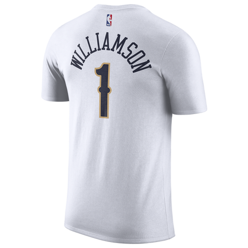 

Nike Mens Zion Williamson Nike Pelicans Player Name & Number DFCT T-Shirt - Mens White/Navy Size S