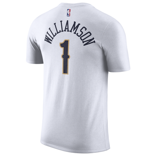 

Nike Mens Zion Williamson Nike Pelicans Player Name & Number DFCT T-Shirt - Mens White/Navy Size L