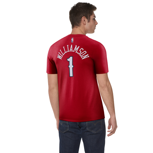 

Nike Mens Zion Williamson Nike Pelicans Player Name & Number DFCT T-Shirt - Mens Navy/University Red Size S