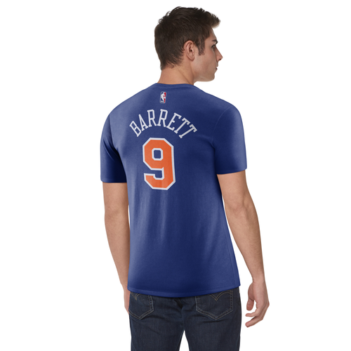 

Nike Mens Rj Barrett Nike Knicks Name & Number DFCT T-Shirt - Mens Rush Blue/Blue Size S