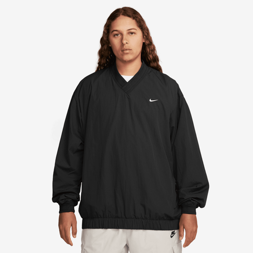 

Nike Mens Nike Solo Swoosh WIndshirt - Mens Black/White Size XL