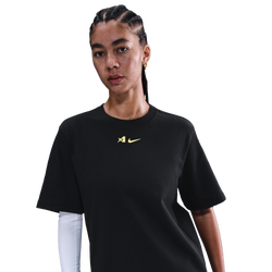 Women's - Nike Aja Signature Short Sleeve T-Shirt - Black/Electric Yellow