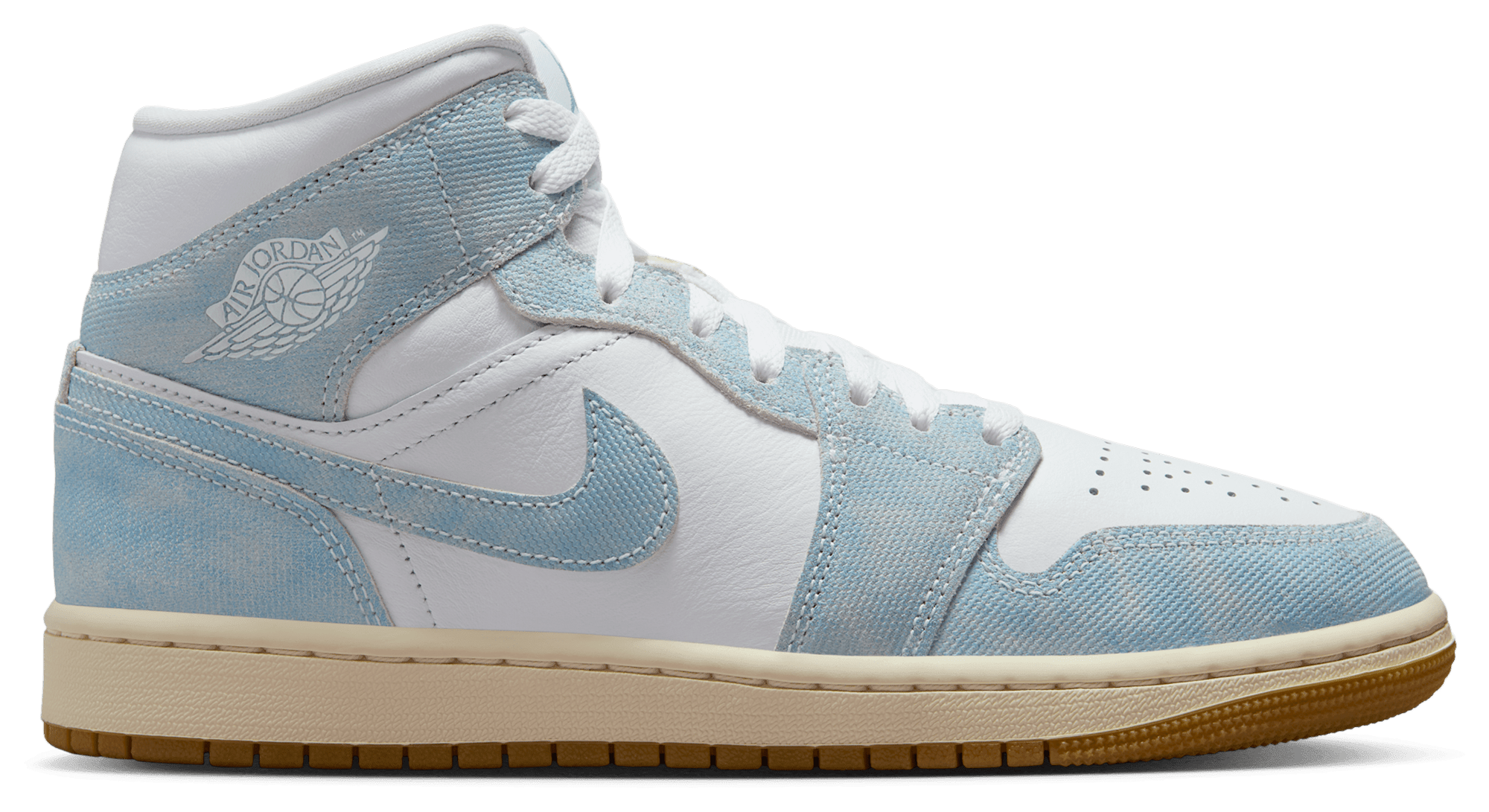 Women's - Jordan Retro 1 Mid SE - Worn Blue/Light Gum White