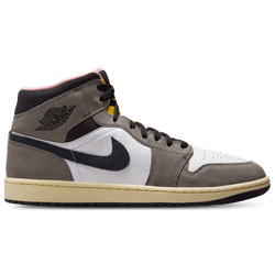 Men's - Jordan Air Jordan 1 Mid SE - White/Oil Grey/Cave Stone