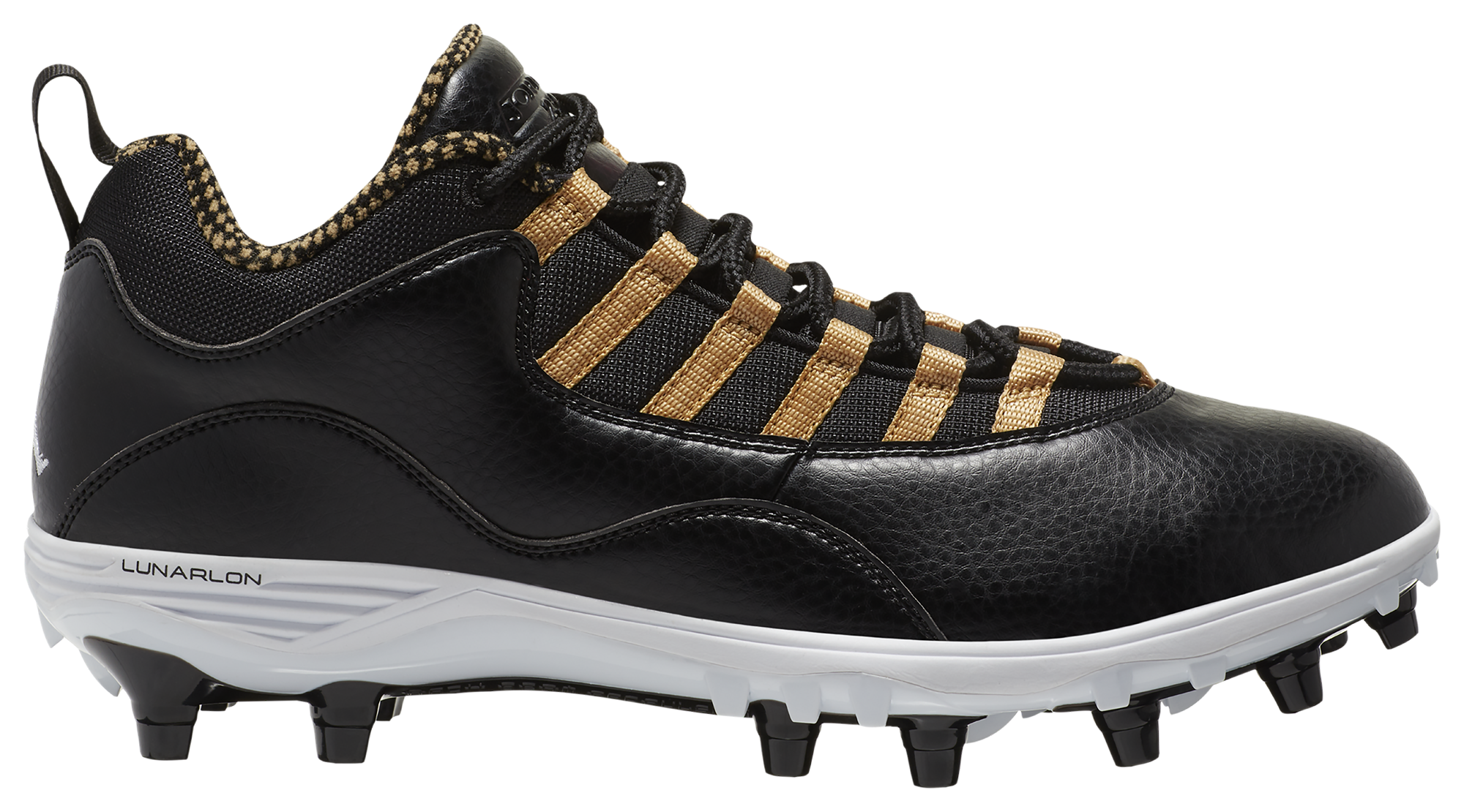 black and gold jordan cleats