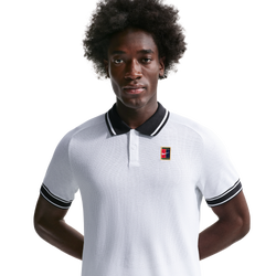 Men's - Nike Nikecourt Heritage Polo - Black/White