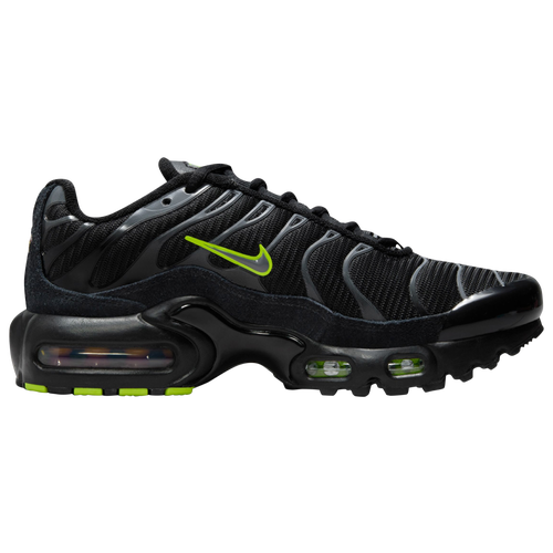 Shop Nike Boys   Air Max Plus Remaster In Black/volt