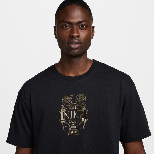 Mens black and gold nike shirt deals