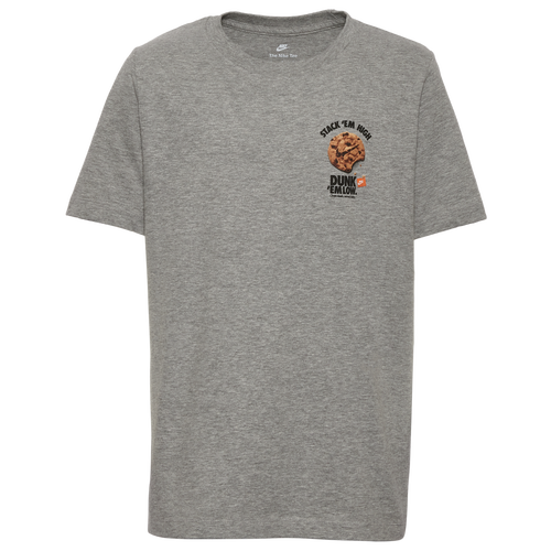 

Nike Boys Nike Dunk Fun T-Shirt - Boys' Grade School Grey Heather/Grey Heather Size S