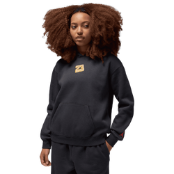 Women's - Jordan Brooklyn Fleece Pullover 24 Gel - Off Noir/Gym Red