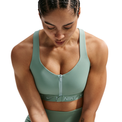 Women's - Nike Indy High Support Zip Bra - Barely Green/Steam