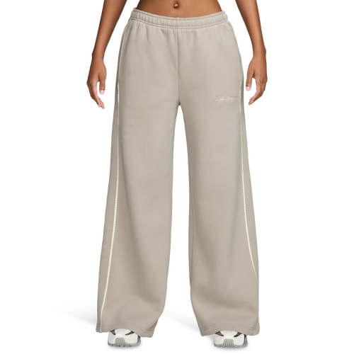  - Nike Studio Fleece Scallop Wide Leg Pants - White