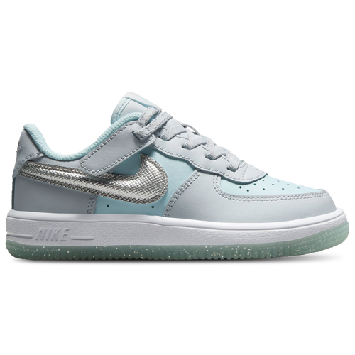 

Boys Preschool Nike Nike Air Force 1 EasyOn Low - Boys' Preschool Shoe Metallic Silver/Glacier Blue/Pure Platinum Size 10.0