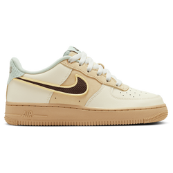 Boys' Grade School - Nike Air Force 1 Low - Sesame/Coconut Milk/Baroque Brown