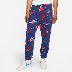 Men's - Nike All Over Print Basketball Club Pants - Blue/Multi
