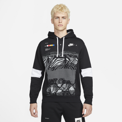 Men's - Nike Pullover AR Basketball Hoodie - Black/White