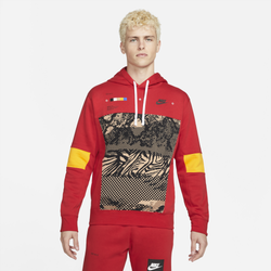Men's - Nike Pullover AR Basketball Hoodie - Red/Black