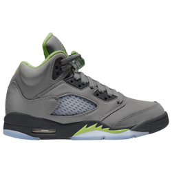 Boys' Grade School - Jordan Retro 5 - Silver/Green/Grey