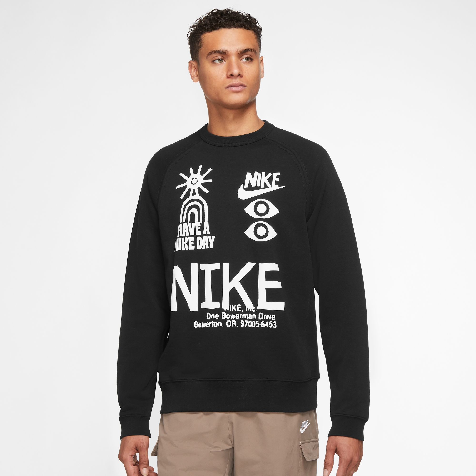 Nike double 2024 futura crew sweatshirt