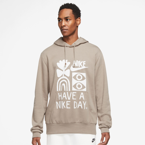 

Nike Mens Nike HBR Fleece Tech Pullover Hoodie - Mens Khaki/White Size S