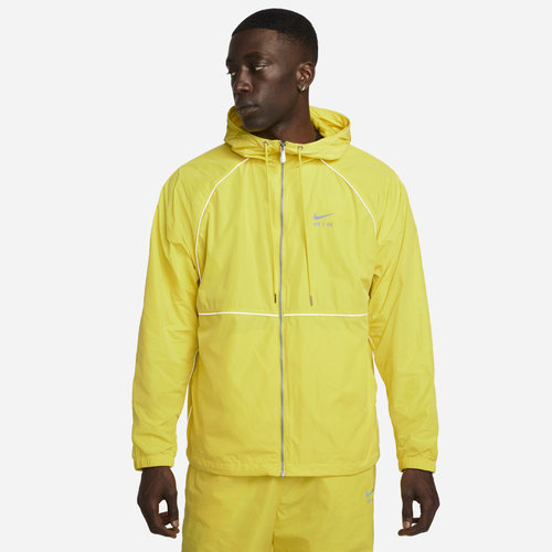 Nike Mens  Air Woven Jacket In Yellow Strike/black