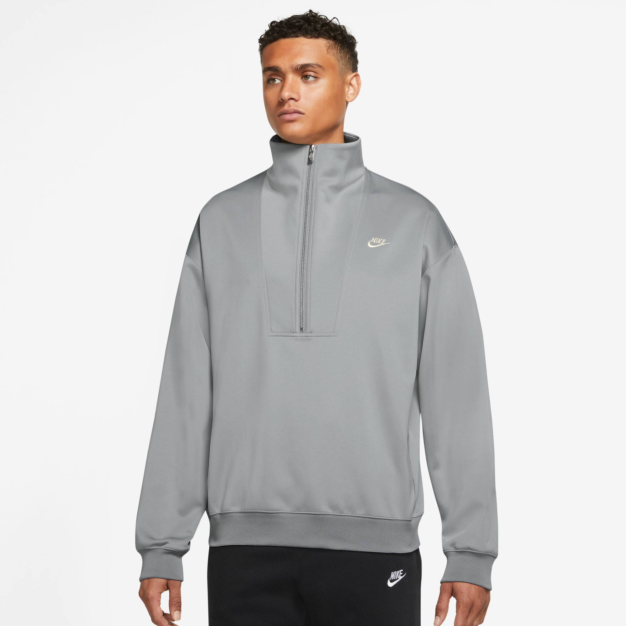 Nike grey clearance half zip hoodie