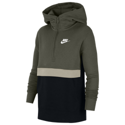 Boys' Grade School - Nike NSW Club 1/2 Zip Fleece Top - Olive/Black