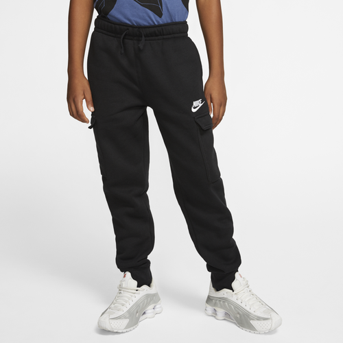 

Boys Nike Nike NSW Club Cargo Pants - Boys' Grade School White/Black/Black Size S