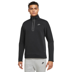 Men's - Nike Revival Tech Fleece Half-Zip - Heather Grey/Black