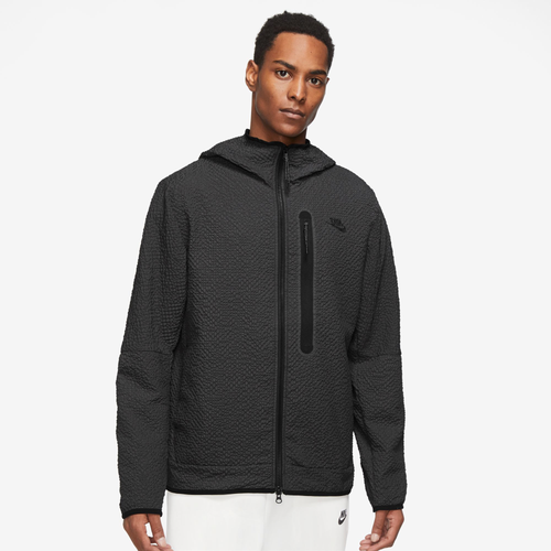 Nike Mens Woven Full-zip Hoodie In Black | ModeSens