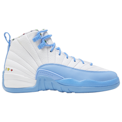 Girls' Grade School - Jordan Retro 12 - White/Blue/Yellow