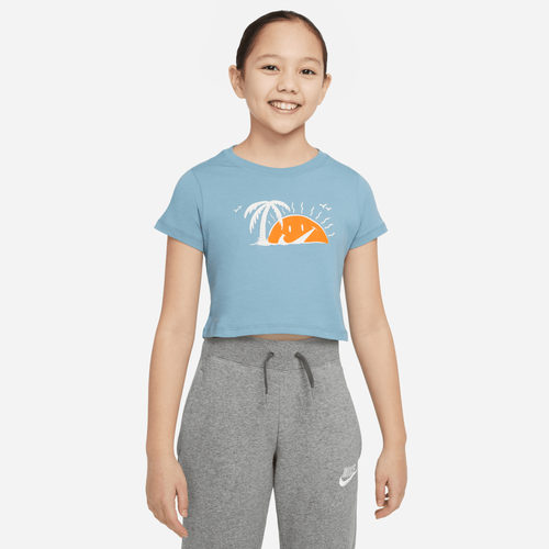 Shop Nike Girls   Sun Swoosh T-shirt In Blue/black