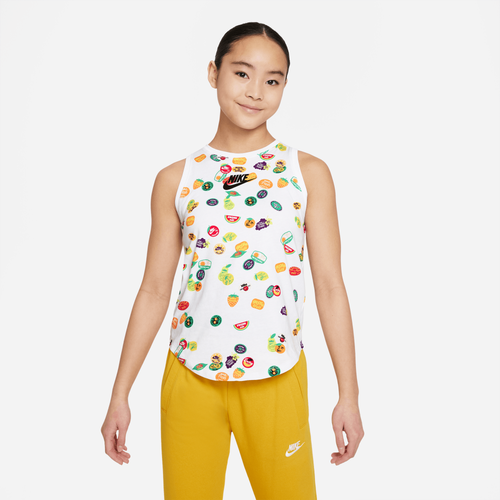

Nike Sole Food Tank T-Shirt - Girls' Grade School White/Black Size S