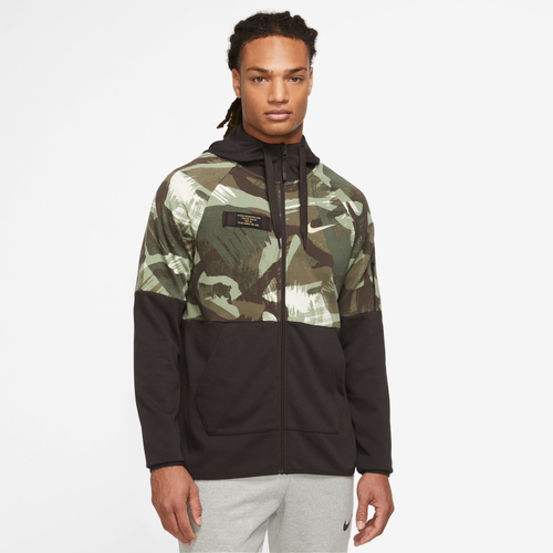 

Nike Mens Nike Dri-Fit Fleece Full-Zip Camo Hoodie - Mens Velvet Brown/Black/Coconut Milk Size XL
