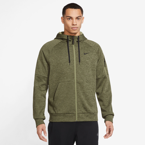 

Nike Mens Nike Therma Fleece Full-Zip Hoodie - Mens Rough Green/Alligator/Black Size M
