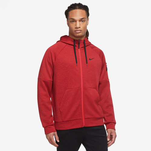 

Nike Mens Nike Therma Fleece Full-Zip Hoodie - Mens Heather/University Red/Tm Red Size M