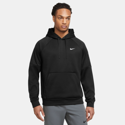 Men's - Nike Therma Fleece Pullover Hoodie - Black/Black/White