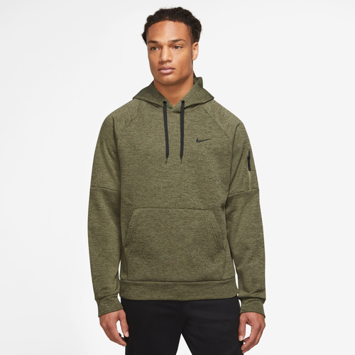 

Nike Mens Nike Therma Fleece Pullover Hoodie - Mens Heather/Rough Green/Alligator Size L