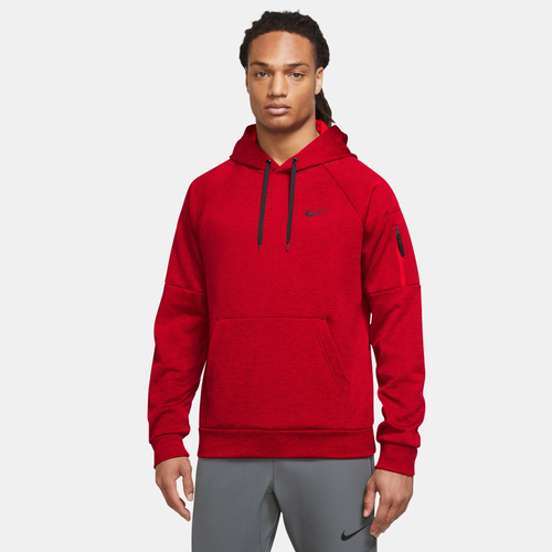 

Nike Mens Nike Therma Fleece Pullover Hoodie - Mens University Red/Heather/Team Red Size M