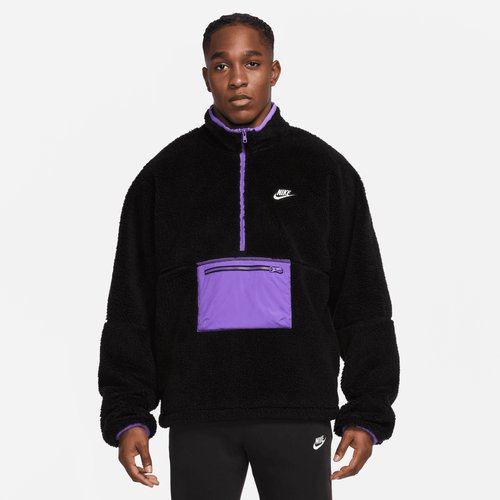 

Nike Mens Nike Club Plus Winter Anorak - Mens Black/Action Grape/Sail Size L