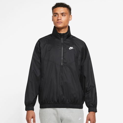 

Nike Mens Nike 1/2 Zip Windrunner - Mens Black/White Size M